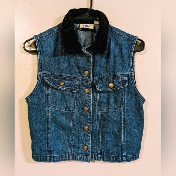 PASTA Blue Denim Vest Button Front Shirt Cotton Women Size S - Picture 1 of 5